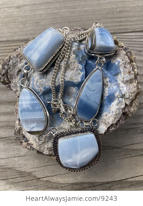 Oregon Owyhee Blue Opal Necklace - #MzP6nHjLBw8-3