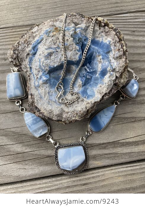 Oregon Owyhee Blue Opal Necklace - #MzP6nHjLBw8-2