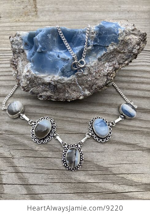 Oregon Owyhee Blue Opal Necklace - #NKkU1eMatqU-1