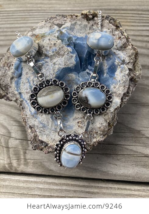 Oregon Owyhee Blue Opal Necklace - #YpgQSQkm4q8-1