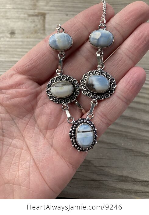 Oregon Owyhee Blue Opal Necklace - #YpgQSQkm4q8-5