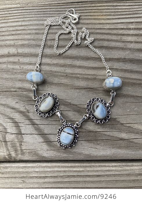 Oregon Owyhee Blue Opal Necklace - #YpgQSQkm4q8-4