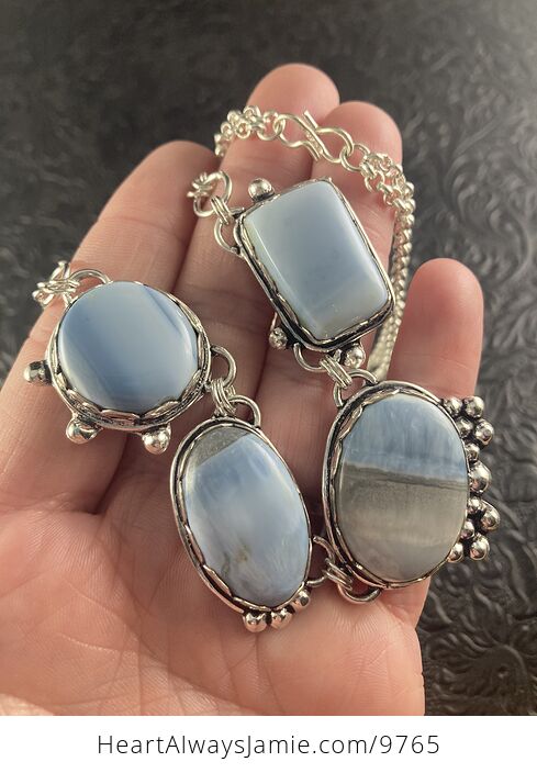 Oregon Owyhee Blue Opal Necklace - #j8bV2cYMtzk-5