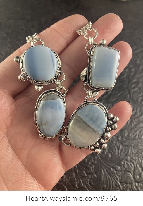 Oregon Owyhee Blue Opal Necklace - #j8bV2cYMtzk-4