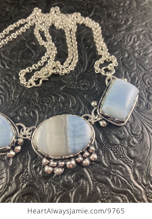 Oregon Owyhee Blue Opal Necklace - #j8bV2cYMtzk-3