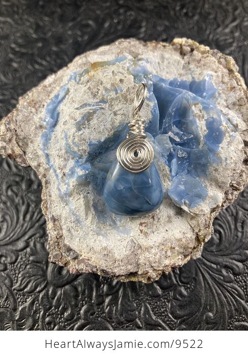 Oregon Owyhee Blue Opal Stone Crystal Jewelry Pendant - #CrNNqNctdfs-1