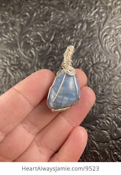 Oregon Owyhee Blue Opal Stone Crystal Jewelry Pendant - #YZq7GoE8zUk-4
