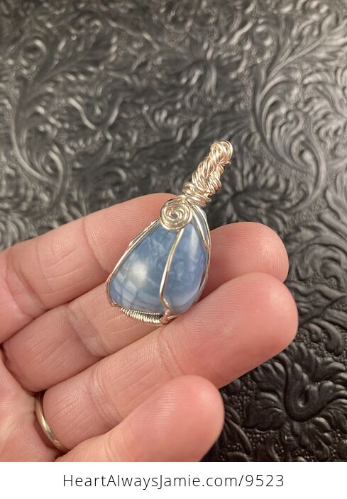 Oregon Owyhee Blue Opal Stone Crystal Jewelry Pendant - #YZq7GoE8zUk-3
