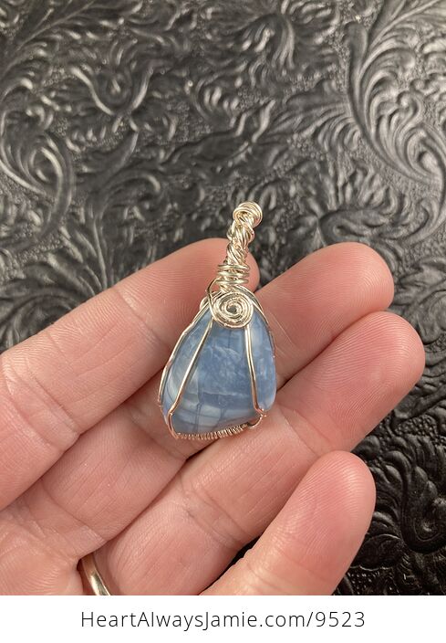 Oregon Owyhee Blue Opal Stone Crystal Jewelry Pendant - #YZq7GoE8zUk-2