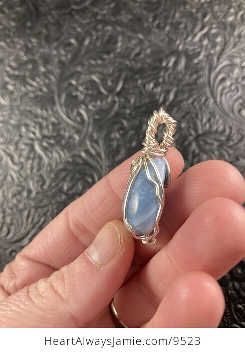 Oregon Owyhee Blue Opal Stone Crystal Jewelry Pendant - #YZq7GoE8zUk-5