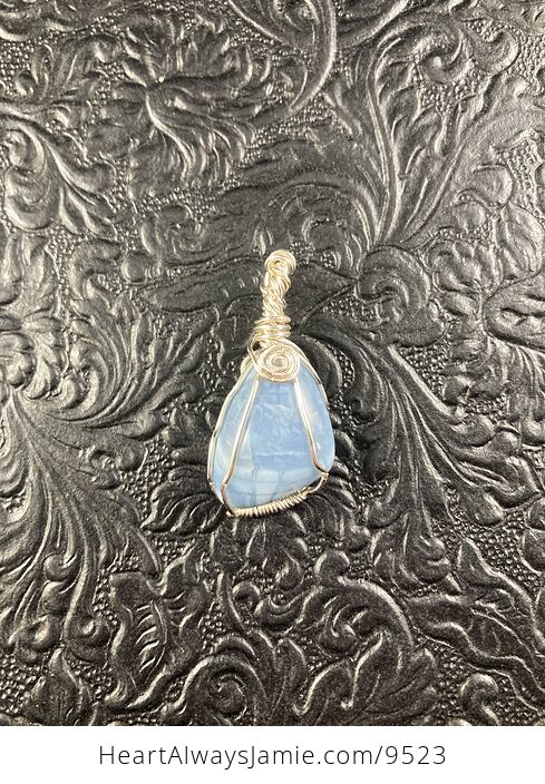 Oregon Owyhee Blue Opal Stone Crystal Jewelry Pendant - #YZq7GoE8zUk-1