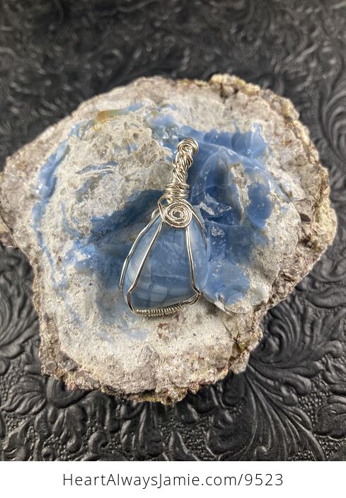 Oregon Owyhee Blue Opal Stone Crystal Jewelry Pendant - #YZq7GoE8zUk-7