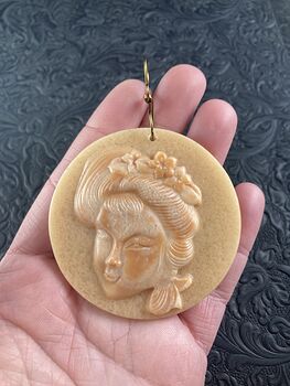 Oriental Beauty Pendant Stone Jewelry Mini Art Ornament #JVqJYtD2e3A
