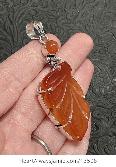 Ornate Carnelian Crystal Stone Jewelry Pendant - #7K4h9a3biUE-2