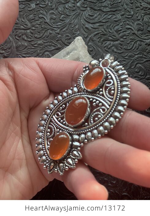 Ornate Carnelian Crystal Stone Jewelry Pendant - #PJHXmminJfE-4