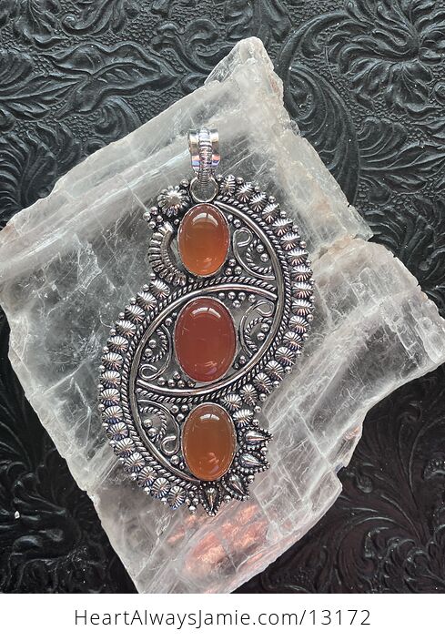 Ornate Carnelian Crystal Stone Jewelry Pendant - #PJHXmminJfE-1