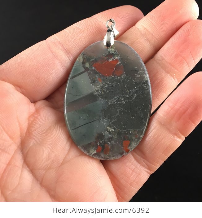 Oval African Bloodstone Jewelry Pendant - #nG7nzk2FQ3g-6