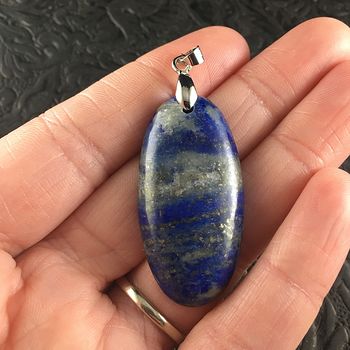 Oval Blue Lapis Lazuli Stone Jewelry Pendant #amHZ1OjLS0E