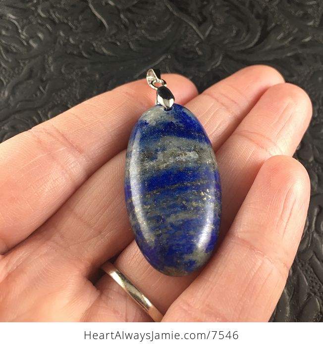 Oval Blue Lapis Lazuli Stone Jewelry Pendant - #amHZ1OjLS0E-4