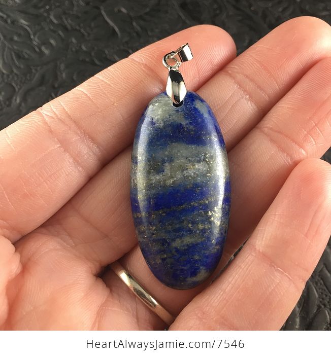 Oval Blue Lapis Lazuli Stone Jewelry Pendant - #amHZ1OjLS0E-1