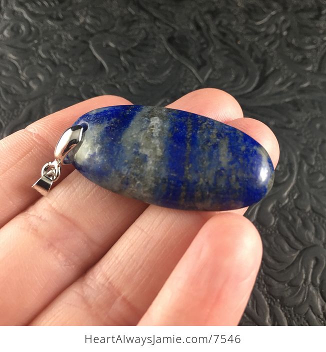 Oval Blue Lapis Lazuli Stone Jewelry Pendant - #amHZ1OjLS0E-2