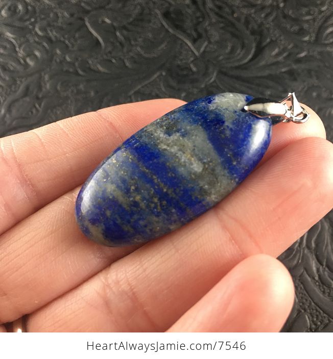 Oval Blue Lapis Lazuli Stone Jewelry Pendant - #amHZ1OjLS0E-3