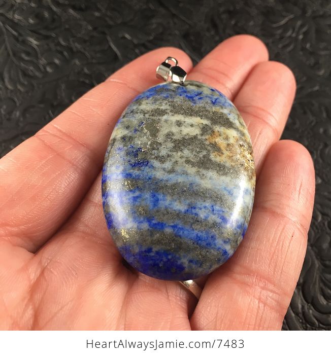 Oval Blue Lapis Lazuli Stone Jewelry Pendant - #xtxUfQL0QRI-2