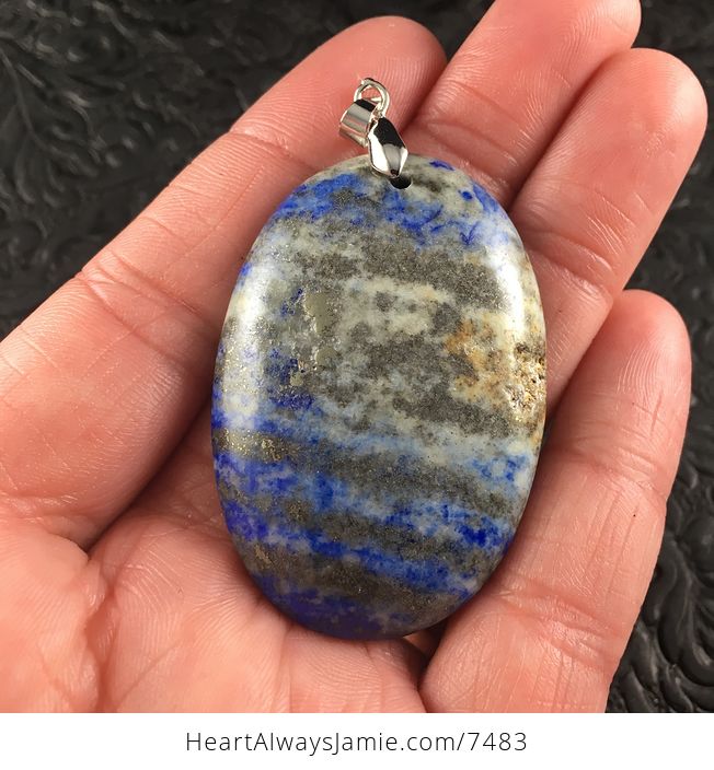 Oval Blue Lapis Lazuli Stone Jewelry Pendant - #xtxUfQL0QRI-1
