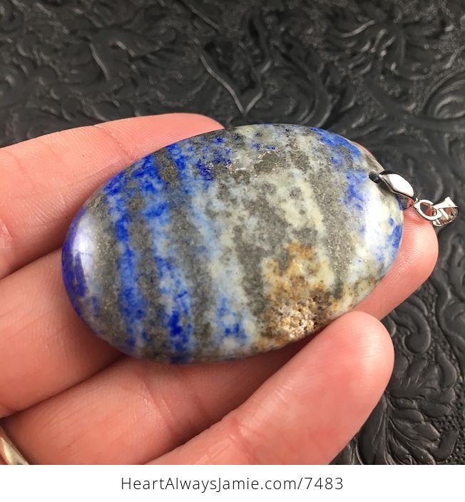 Oval Blue Lapis Lazuli Stone Jewelry Pendant - #xtxUfQL0QRI-3
