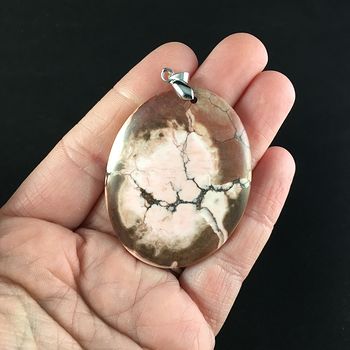 Oval Brown and Pink Turquoise Stone Jewelry Pendant #QWp7dXLQBQ8