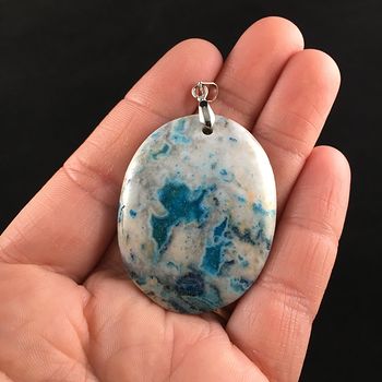 Oval Crazy Lace Agate Stone Jewelry Pendant #kK37OwV3Ggg