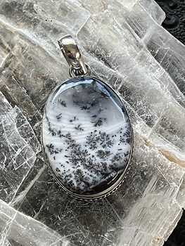 Oval Dendritic Opal Crystal Stone Jewelry Pendant #FkjCrFStMuU