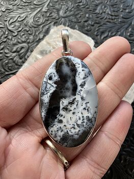 Oval Dendritic Opal Crystal Stone Jewelry Pendant #yfUFlVlmbGw