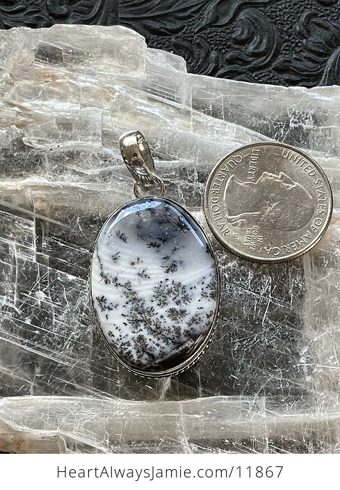 Oval Dendritic Opal Crystal Stone Jewelry Pendant - #FkjCrFStMuU-5