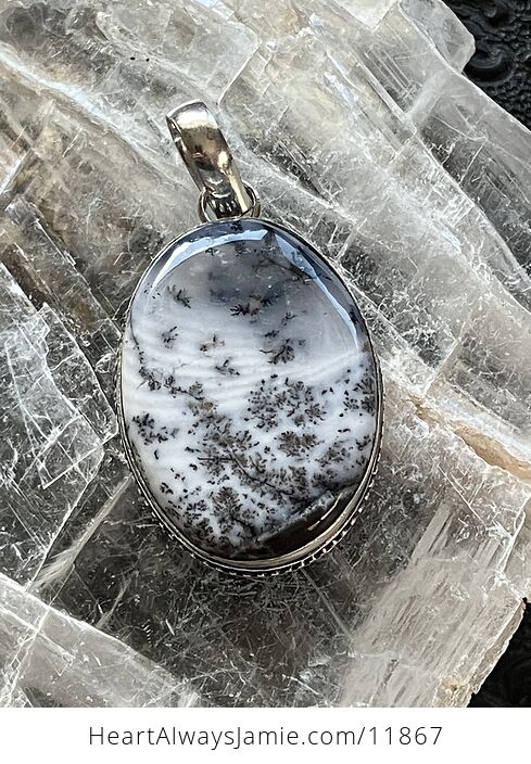 Oval Dendritic Opal Crystal Stone Jewelry Pendant - #FkjCrFStMuU-1