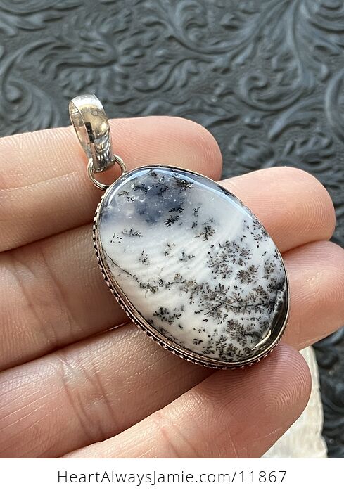Oval Dendritic Opal Crystal Stone Jewelry Pendant - #FkjCrFStMuU-4