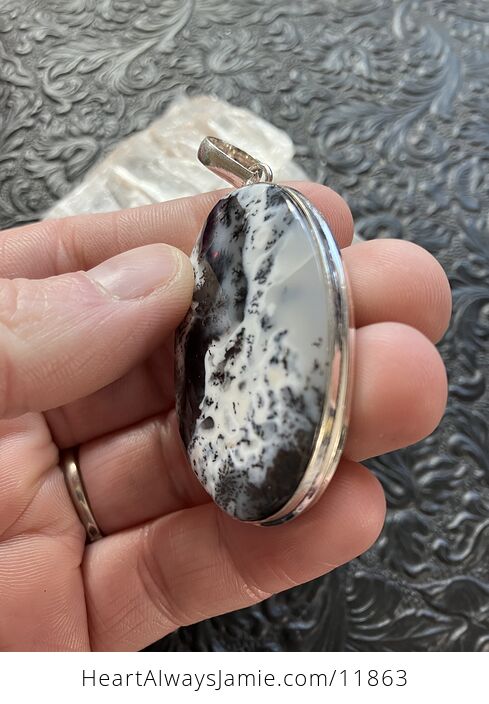 Oval Dendritic Opal Crystal Stone Jewelry Pendant - #yfUFlVlmbGw-6