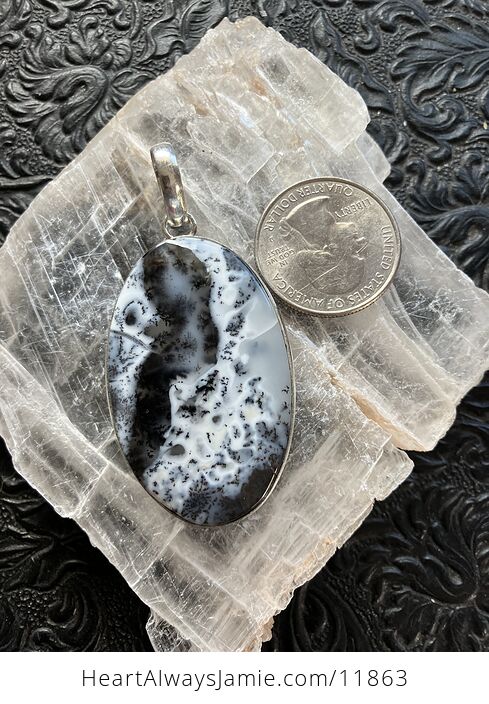 Oval Dendritic Opal Crystal Stone Jewelry Pendant - #yfUFlVlmbGw-4