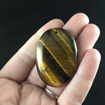 Oval Golden Yellow Tigers Eye Stone Jewelry Pendant #jDaaWwEVkw0