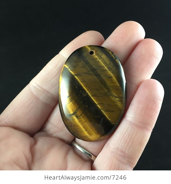 Oval Golden Yellow Tigers Eye Stone Jewelry Pendant - #jDaaWwEVkw0-1