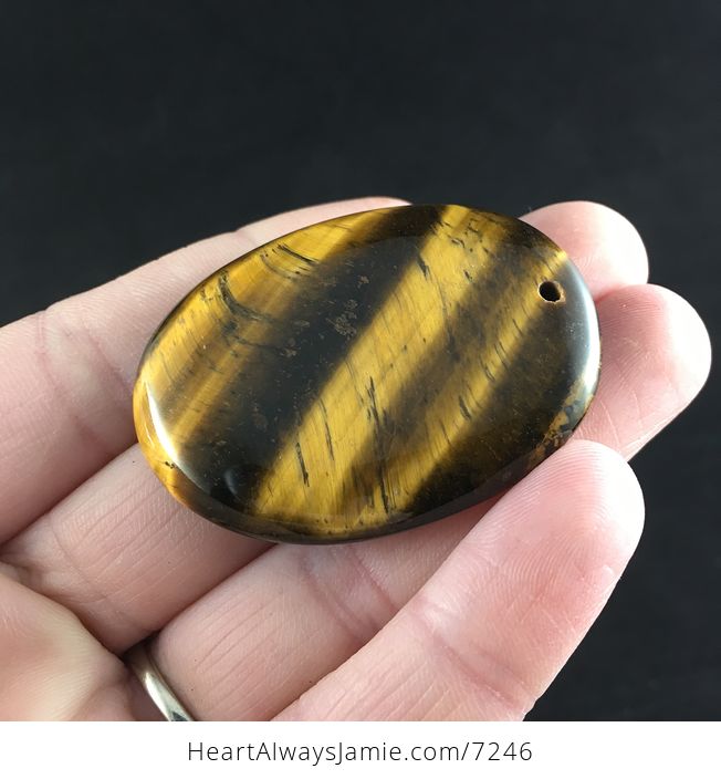 Oval Golden Yellow Tigers Eye Stone Jewelry Pendant - #jDaaWwEVkw0-4