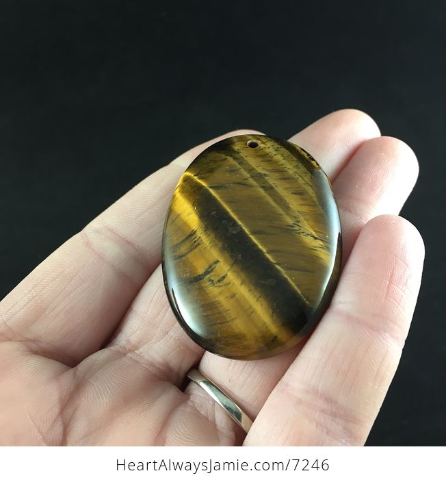 Oval Golden Yellow Tigers Eye Stone Jewelry Pendant - #jDaaWwEVkw0-5