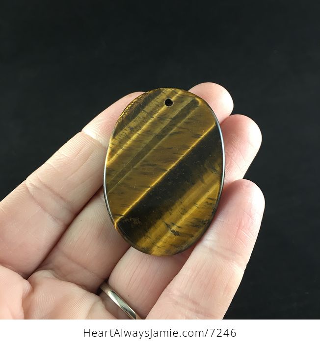 Oval Golden Yellow Tigers Eye Stone Jewelry Pendant - #jDaaWwEVkw0-2