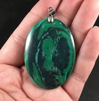 Oval Green Synthetic Stone Pendant #DmVte1lXFaM