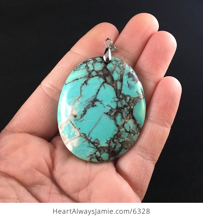 Oval Green Synthetic Turquoise Stone Jewelry Pendant - #R580kzr1bm0-1