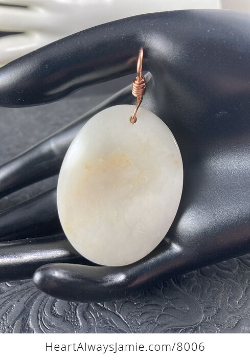 Oval Huanglong Jade Stone Pendant Necklace - #1HHRSIWp6Iw-7