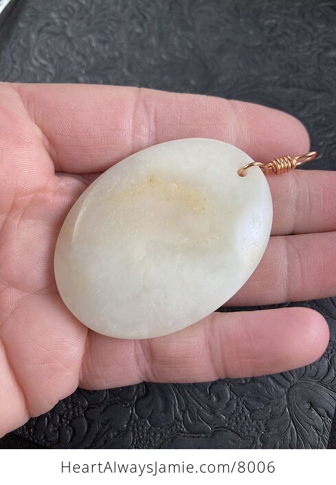 Oval Huanglong Jade Stone Pendant Necklace - #1HHRSIWp6Iw-3