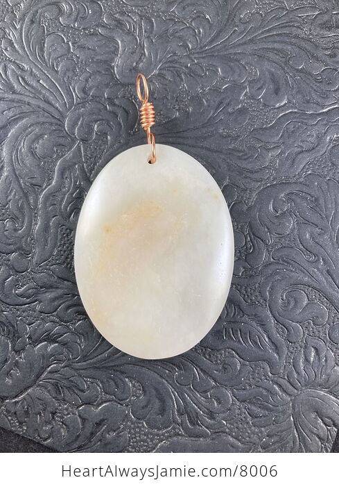 Oval Huanglong Jade Stone Pendant Necklace - #1HHRSIWp6Iw-5