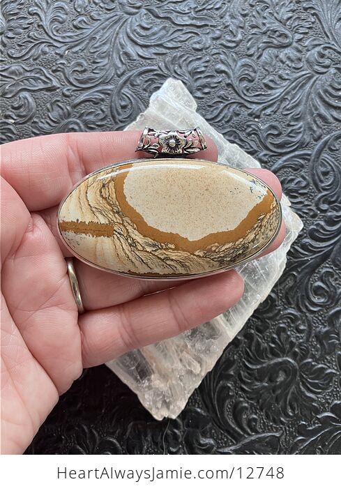 Oval Landscape Picture Jasper Stone Crystal Jewelry Pendant - #UrGTUjgkEDM-2