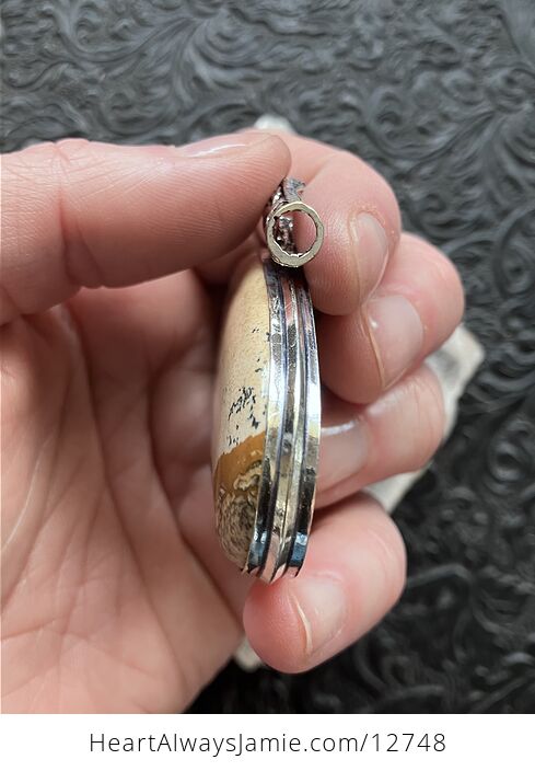 Oval Landscape Picture Jasper Stone Crystal Jewelry Pendant - #UrGTUjgkEDM-5